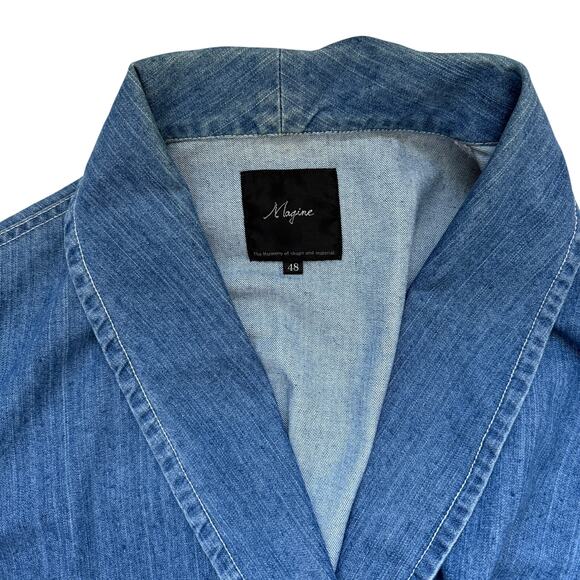 Magine Denim Duster w/ Belt, Size 48, EUC (women's L) - Picture 2 of 4